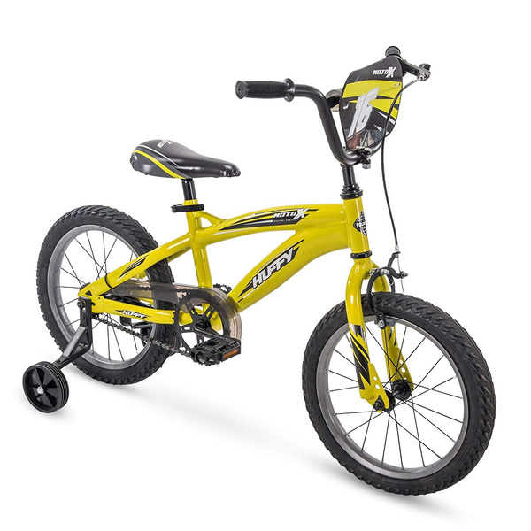 yellow bike with training wheels