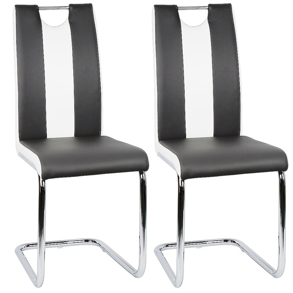 Nordic Style Black White Set Of Two Single Hole Back Bow Shaped Dining Chairs Office Chair Fr Wish