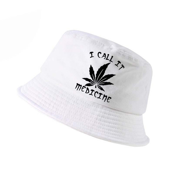 WEED I CALL IT MEDICINE letter Bucket Hats Summer men women Print hat funny  fisherman hats Beach outdoor hunting fishing cap