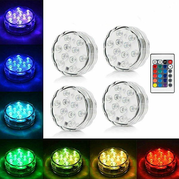 Remote Controlled RGB Submersible LED Lights Color Changing Battery Operated 