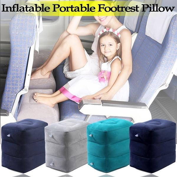 Inflatable travel footrest outlet pillow