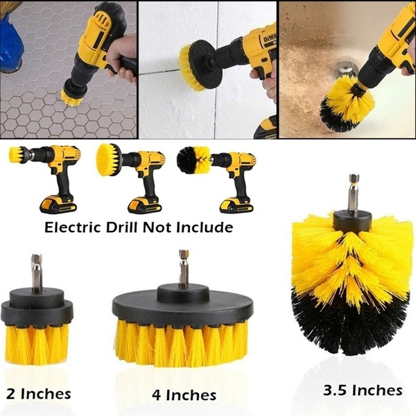 2/3.5/4 Inch Electric Drill Brush Drill Grout Power Scrubber Turbo Cleaning  BrushBathroom Kitchen Cleaning Brush Electric Scrubber Scrub Bit