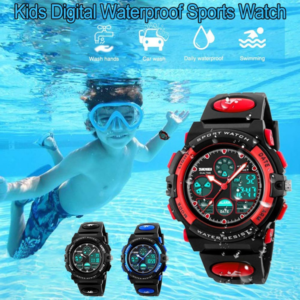 Kids Sports Watch Waterproof Boys Multi Function Analog Digital