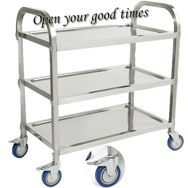Stainless Steel 3Tier Kitchen Trolley Cart Food Storage Cart w