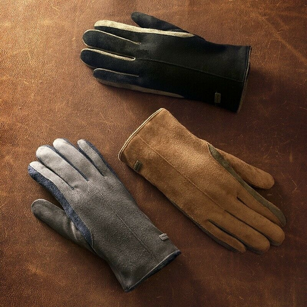 faux suede gloves