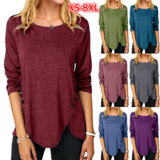 Cotton T Shirt, Women Blouse, Long Sleeve, Shirt