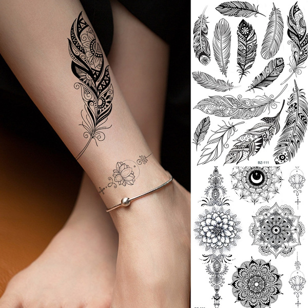 Beautiful OM tattoo design || Om henna tattoo || Om tattoo with peacock  feather || Mehndi Creations - YouTube