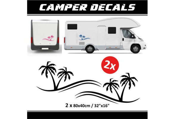 2 x Sticker Autocollant Vinyle Caravane iPad Portable Voiture Camper Van Surf Beach Fun # 5446 