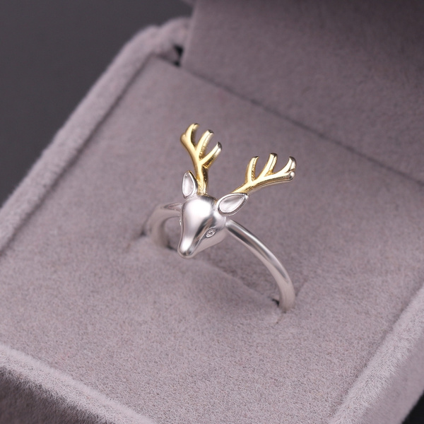 Deer Antler Ring Silver-plated or Gold-plated Tracht Dirndl 