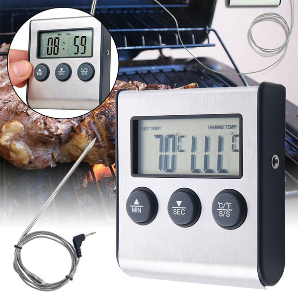Remote Digital Cooking Meat Thermometer w/ Probe For Grill Oven BBQ Baking Timer