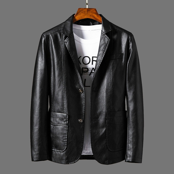 Leather jacket 2024 blazer mens