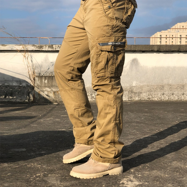  Black Cargo Pants Men Men Cargo Multi-Pocket Khaki Outdoor Work Pants  6 Pockets Zipper Black Mens Fall Winter Straight Elastic Waist Trousers  Work Pants for Men : Clothing, Shoes & Jewelry