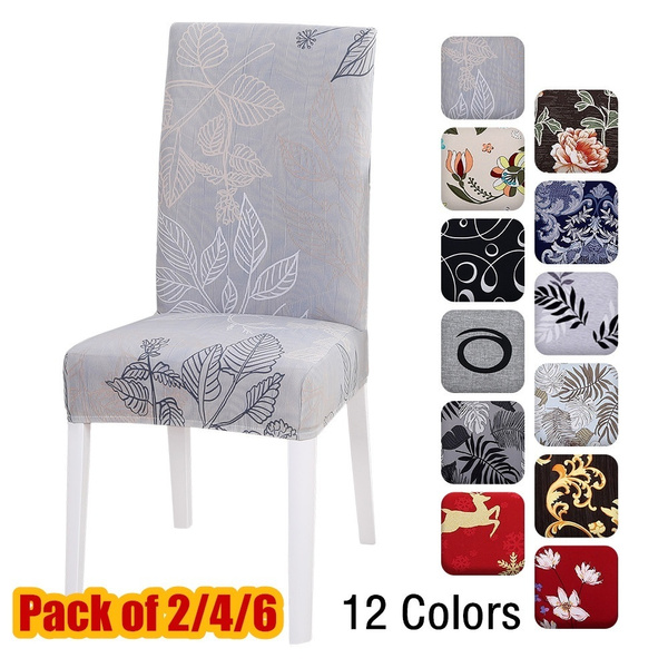 Universal 4 Pack Chair Covers Stretch Dining Chair Slipcover Seat Protector Gray 