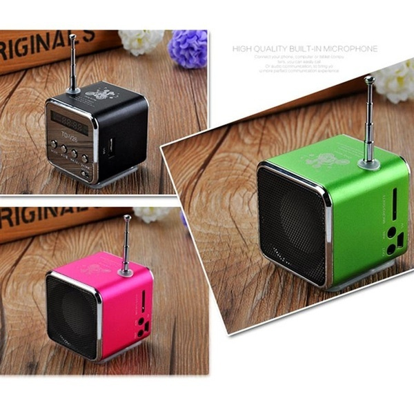 TD-V26 digital radio Mini Speaker portable Radio FM Receiver rechargeable  battery support SD/TF card music play