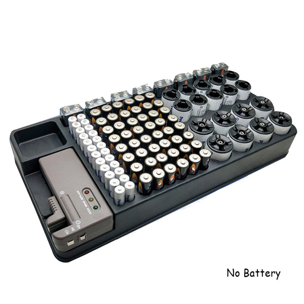 Battery Storage Organizer Holder With Tester - Battery Rack Case
