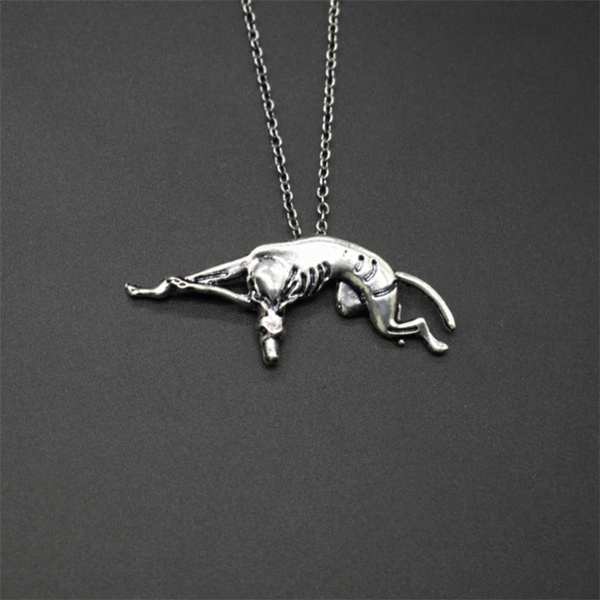 Stainless Steel Greyhound Grey Hound Whippets Dog Pet Tag Charm Pendant Necklace
