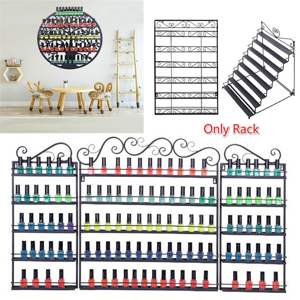 3/5/6/8 Tier Metal Nail Polish Display Organizer Wall Rack Holder Metal ...