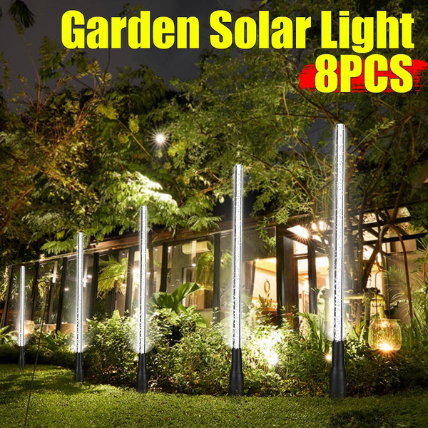 8pcs White Led Solar Power Acrylic Bubble Light Garden Pathways Yard Lawn Landscape Decor Lamp Wish Led Solar Power Acrylic Bubble Light, Solar Powered Led Garden Lights Bubbles