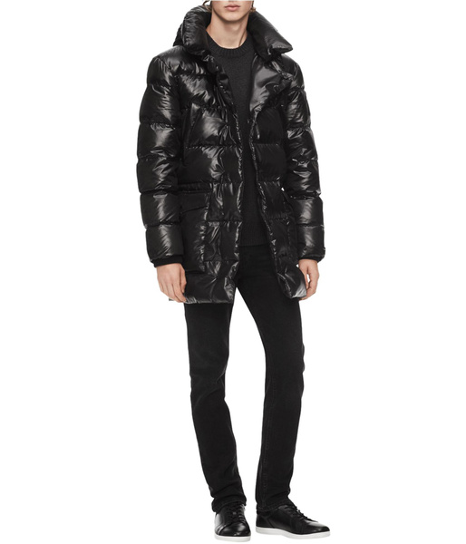 calvin klein oversized hooded puffer coat