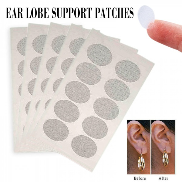 60 pcs/6 sheets Clear Ear Lobe Protective Earring Support Patches Anti -  Rips/Tears