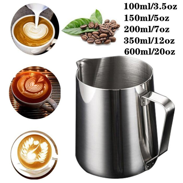 Stainless Steel Milk Frothing Pitcher Cup 350ml (12oz) Coffee Latte Craft  Mug