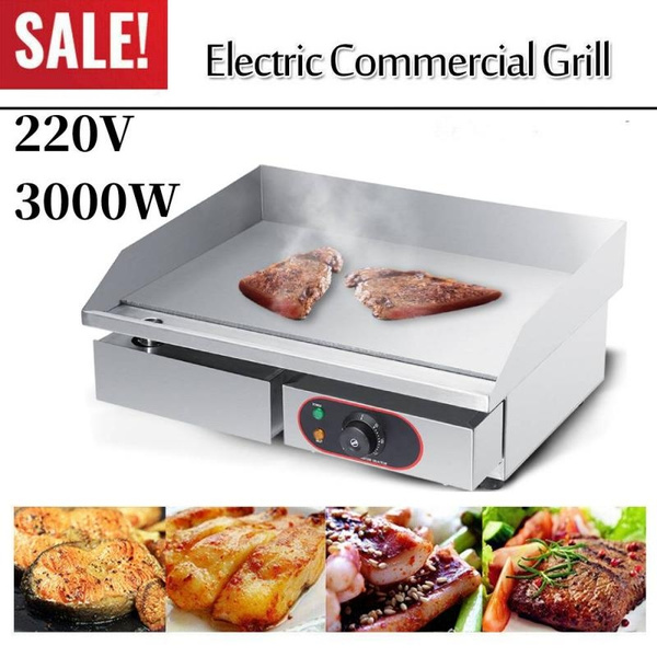 Electric Countertop Griddle Flat Top Commercial Restaurant Grill BBQ