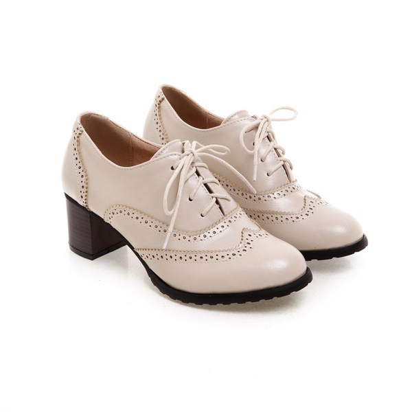 Women Oxford Shoes Spring Ladies Brogue Soft Leather Shoes Fashion 