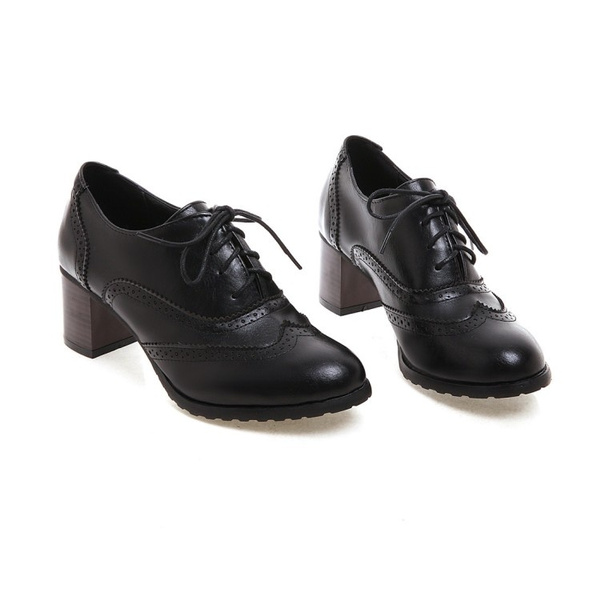 Women Oxford Shoes Spring Ladies Brogue Soft Leather Shoes Fashion 