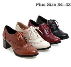 chunkyheelshoe, Plus Size, Lace, Womens Shoes