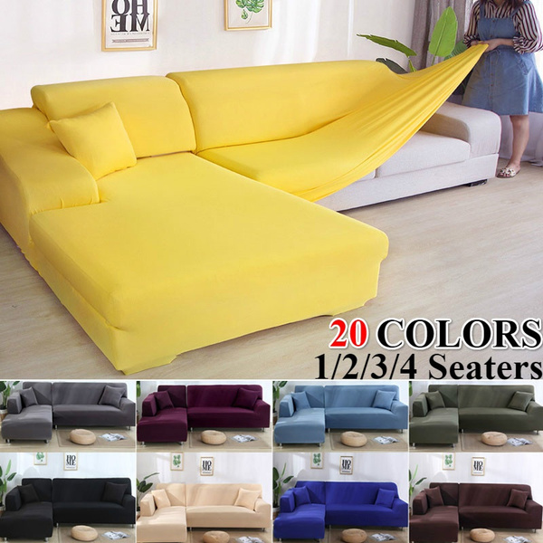 Details about   Cover Couch Solid Color Corner Sofa Covers Living Room Elastic Slipcovers Strech 