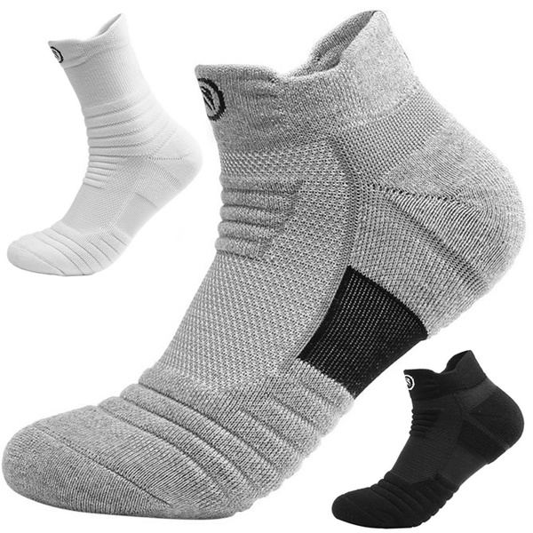 MagiDeal Men Quick-Drying Towel Sweat Socks Tube Outdoor Athletic Compression Basketball Socks High Elastic Sports Socks