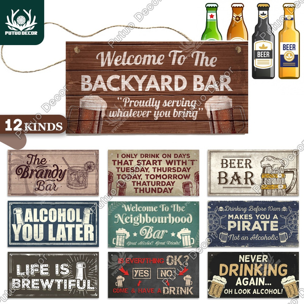 12 Kinds Of Pub Signs Wooden Hanging Plaques Funny Gift Home Man Cave Bar Decoration 3 9 7 8 Wish - Funny Home Decor Items