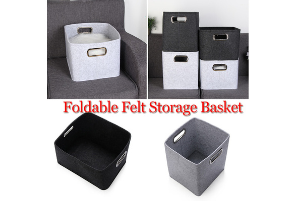Felt Storage Basket Foldable Box Clothes Organizer  Sundries Pouch Home & Living 