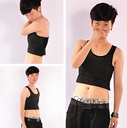 HaleyChan Compression Stretchy MAGIC TAPE Chest Binder Without Clips for  Tomboy Trans Lesbian