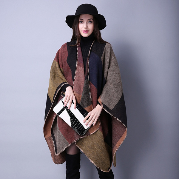 Ritera Women Open Front Poncho Wrap Solid Shawl Cape Scarves Loose Fitting Wrap Shawl Knit Shawl Cape Scarf