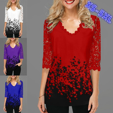 blouse, Plus Size, Floral print, Lace