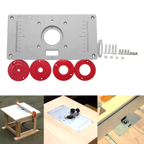 Aluminium Routers Table Insert Plate Woodworking Bench Wood Router Trimmer Mode