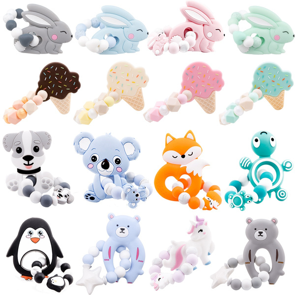 Baby Teethers 1PC 100 Food Grade Silicone Chew Beads BPA Free Teething