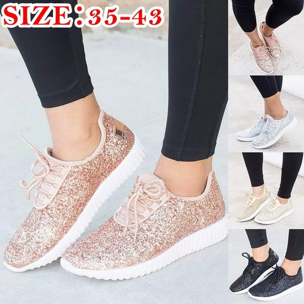 NEW Brand Women Fashion Casual Glitter Sparkling Sneakers Women Encrusted  Lace Up Shoes White Sole Fashion Street Sneakers Shiny