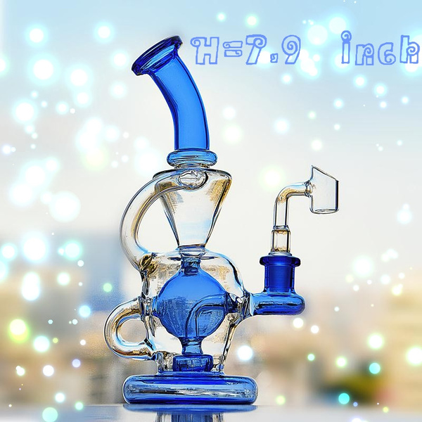 7.9 Inch blue Dab Rigs Bent Type 5 mm thick Glass dab rigs | Wish