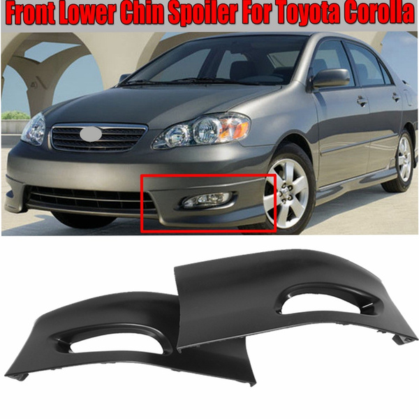 2PCS S Style Front Bumper Lip Lower Chin Spoiler Body Kit For Toyota  Corolla 2005-2008