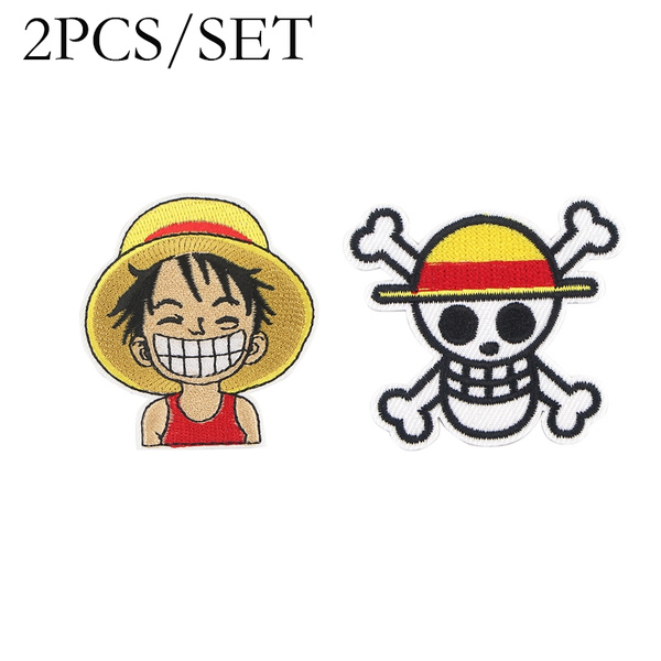 Anime Luffy Wearing a Straw Hat Patches 