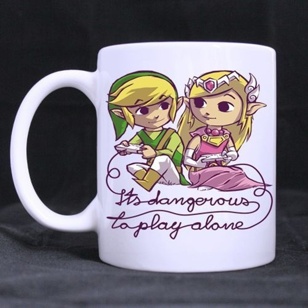 Novelty Design 11oz The Legend of Zelda White Ceramic Coffee Twin Side Mug Cup 