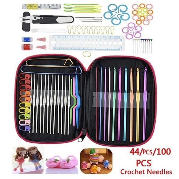 Crochet Hooks Set with Case Sewing Knitting Needles Weave Yarn