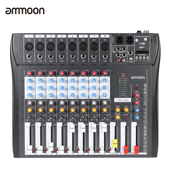 Ammoon CT80S-USB 8 Channel Digtal Mic Line Audio Mixing Mixer Console