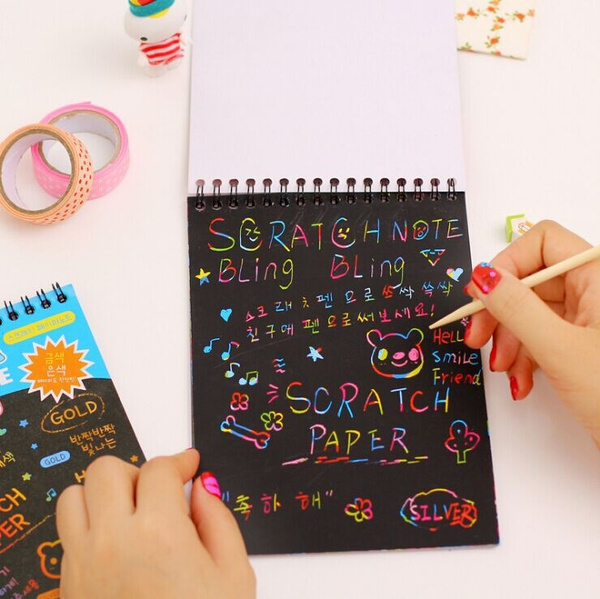 Fun DIY Doodling Drawing Magic Scratch Painting Book Kids Children Learning  Education Toys Christmas Gift