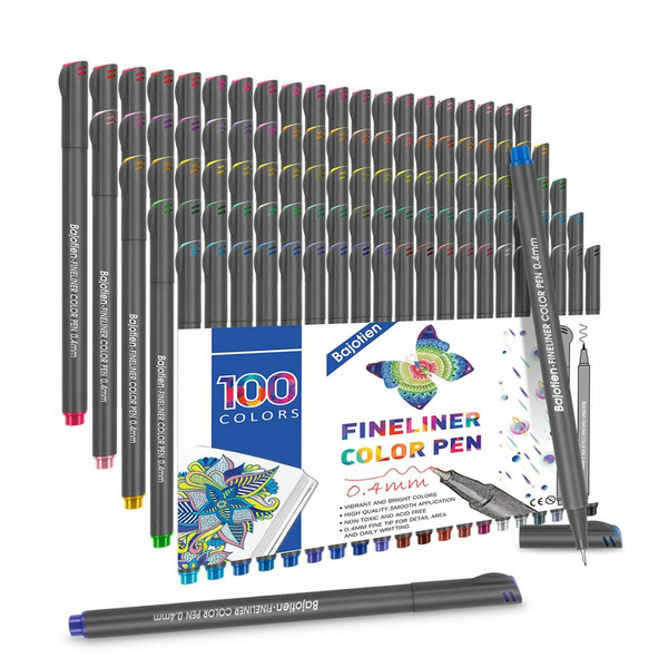 100 marker pens fine tip, marker Fineliner 100 colors tip 0,4mm