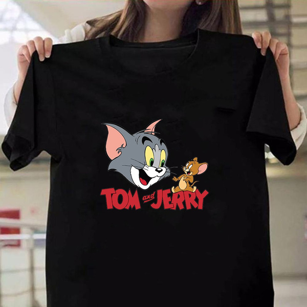 Tom and Jerry T-Shirt Tee Tshirt Ladies Womens Cartoon Looney Black Western 