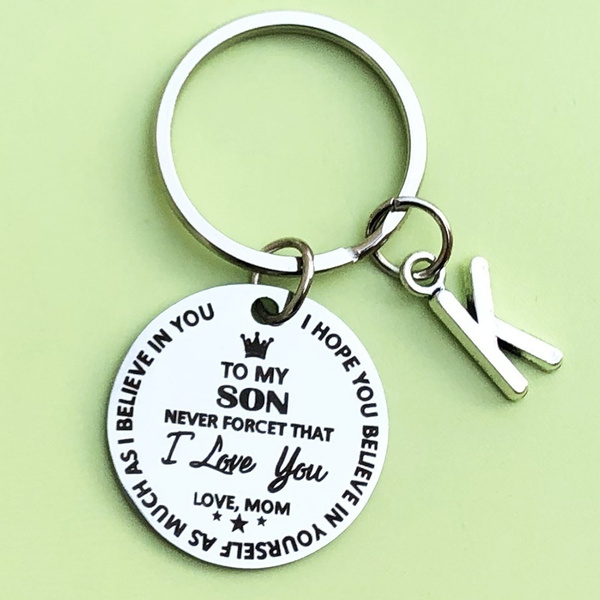 To My Son/Daughter Love Gift Keychain Key Ring from Mom Dad Graduation Birthday 