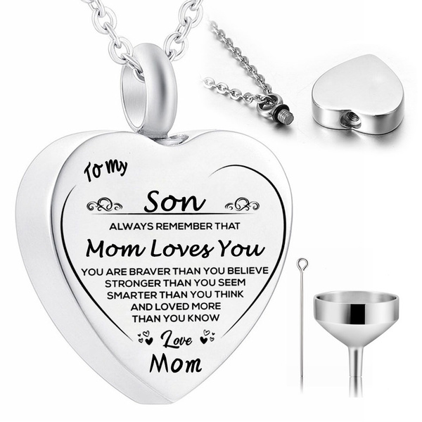 Mom Heart Cremation Ash Urn Necklace in Sterling Silver – Crystal Whimsy